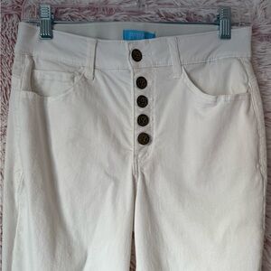 Draper James White High Rise Button-Fly Jeans
